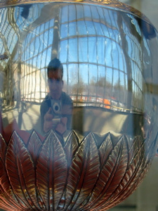 Auto-portrait sur vase (Central Park en arri&egrave;re plan)