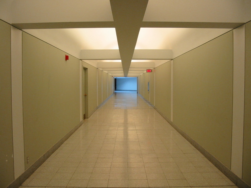 From the other side of the corridor.