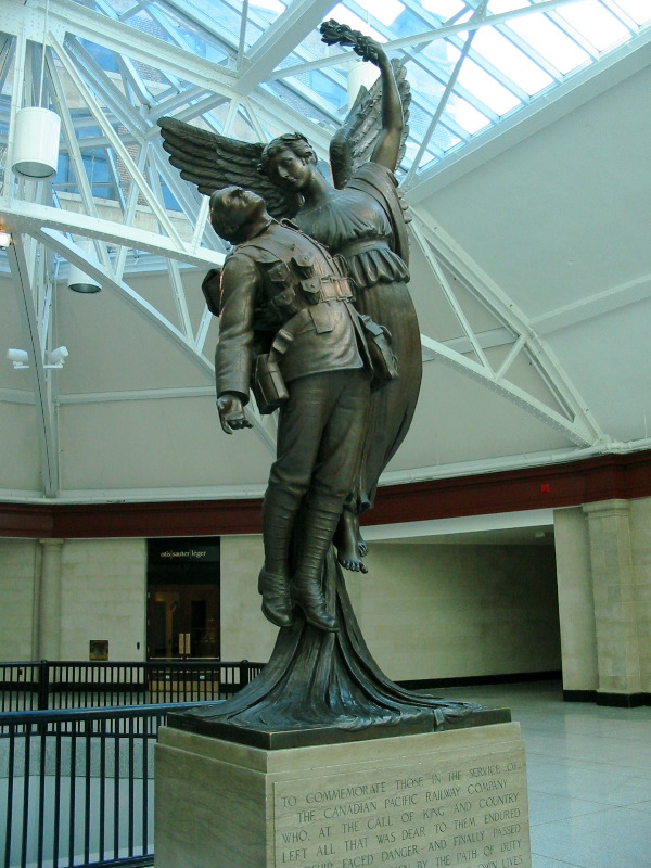 This statue is in honor of C.P.R workers who gave their live during war.