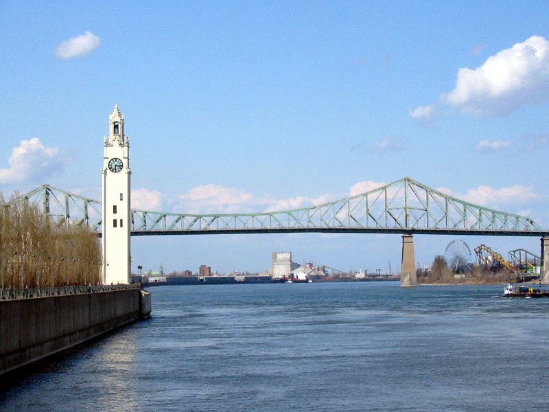 Clock Tower, Jacques-Cartier bridge and La Ronde.