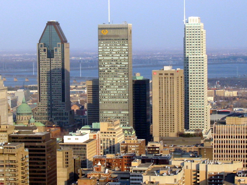 Sun sets on the city.