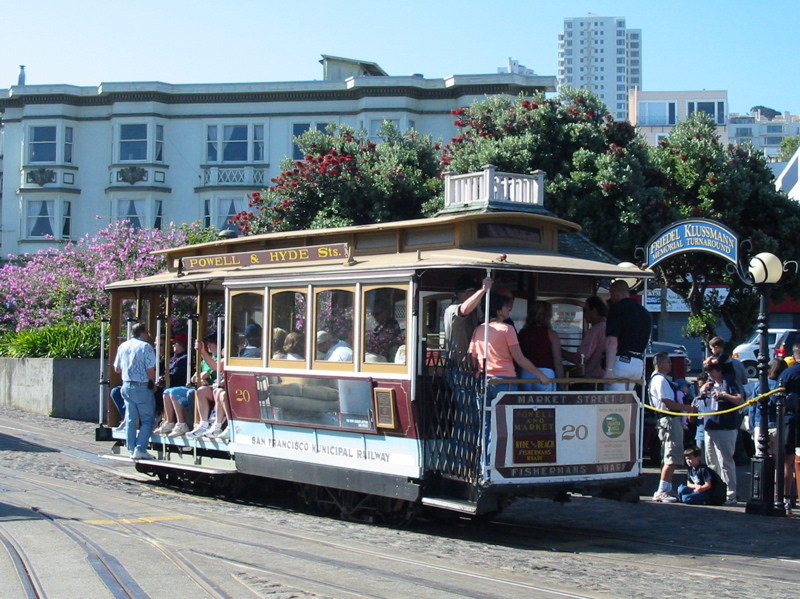 D&eacute;part de cable cars de Hyde St.