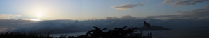 Panorama : Soleil couchant sur le pont du Golden Gate