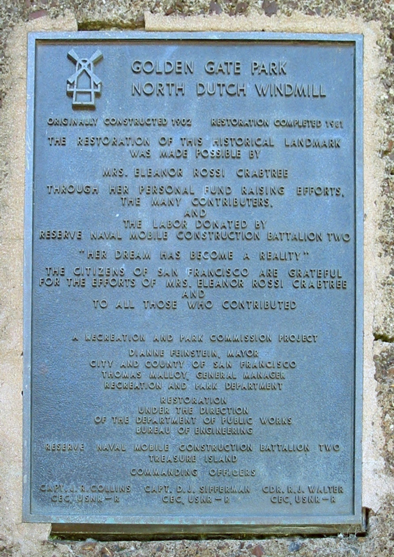 Plaque d&eacute;crivant la restauration du moulin
