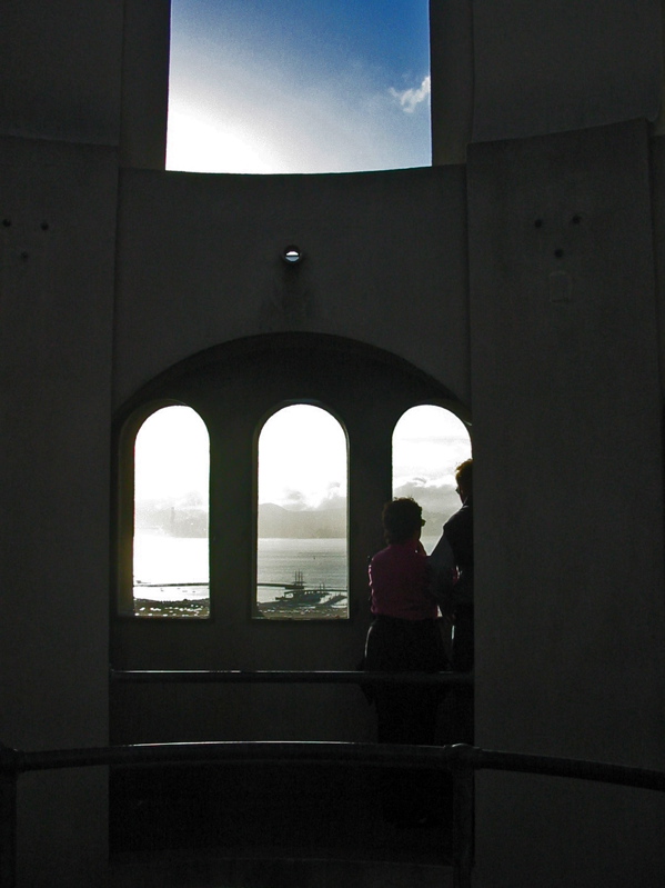 Soleil couchant du haut de Coit Tower