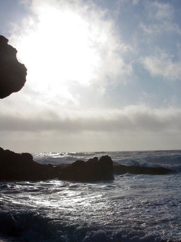 Descente du soleil sur la mer