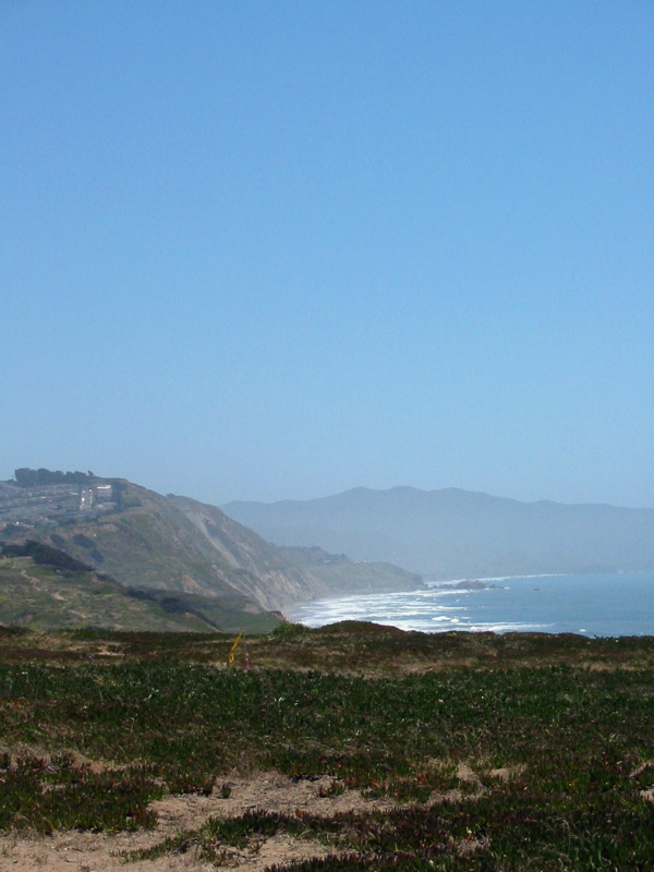 Premier contact avec les falaises de la c&ocirc;te &agrave; Fort Funston