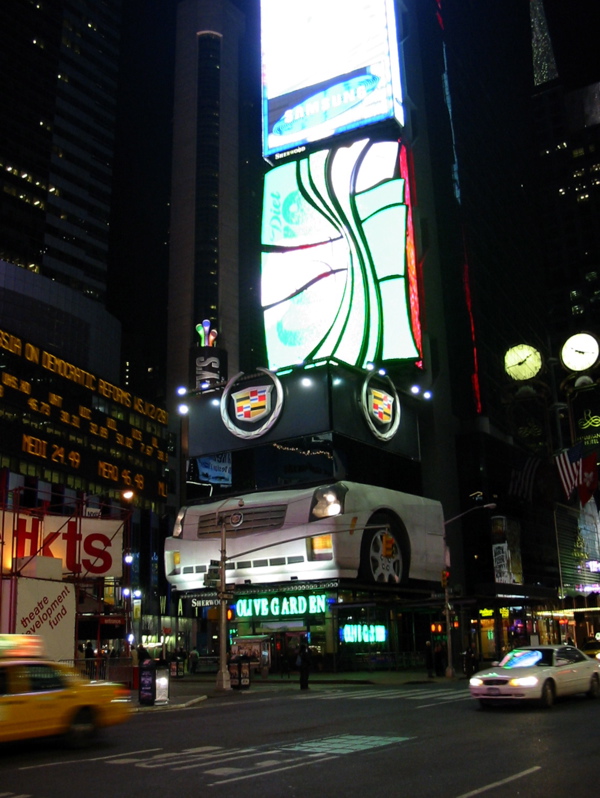 Restaurant donnant sur Times Square (Olive Garden)